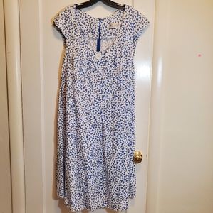 Cherry Velvet cotton dress w POCKETS